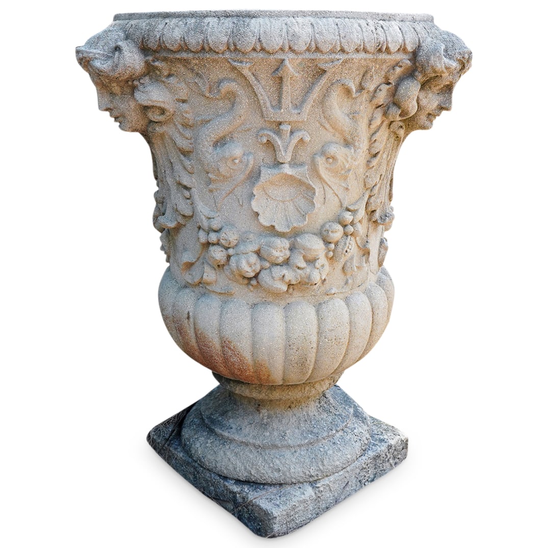 Antique Monumental Neo-Classical Stone Garden Urn Planter (1 of 8)