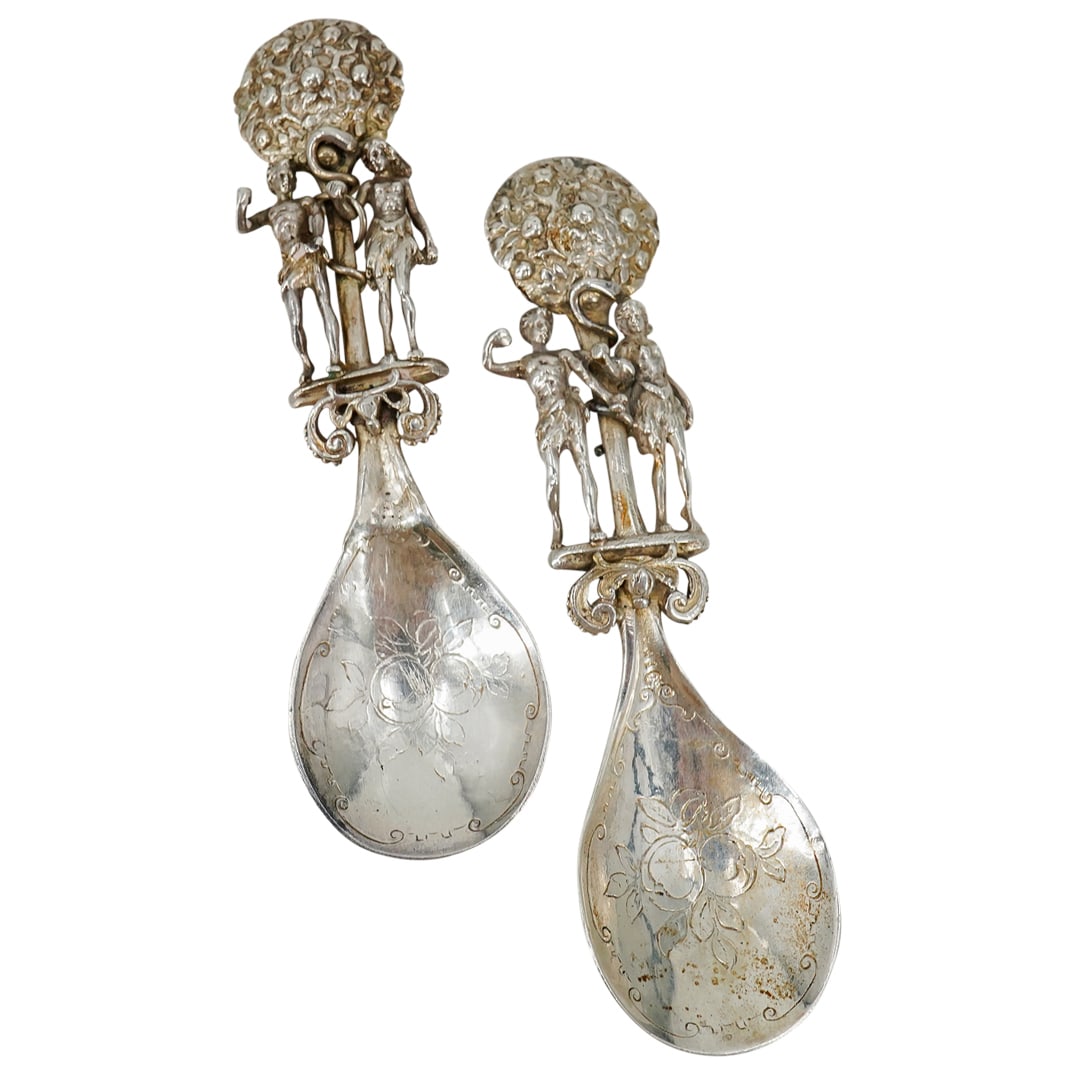 Pair Of Antique German Silver Eden Spoons (1 of 9)