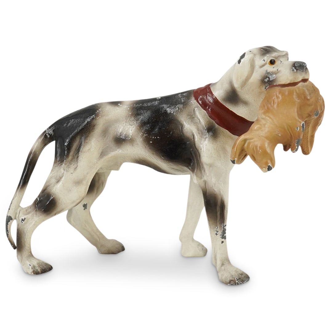 Vienna Bronze Cold Painted Hunting Dog W/ Prey Figurine (1 of 4)