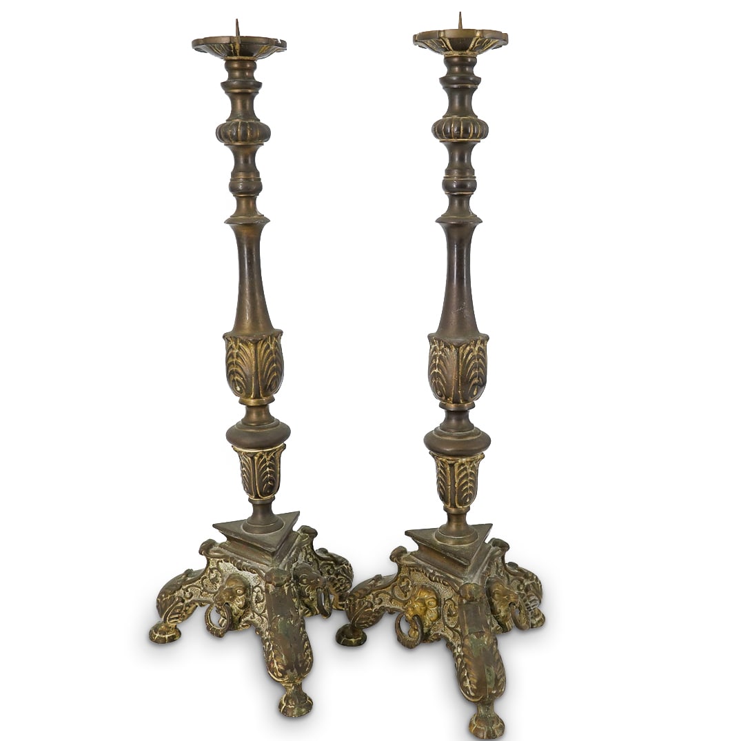 Pair of French Bronze Candlesticks (1 of 12)