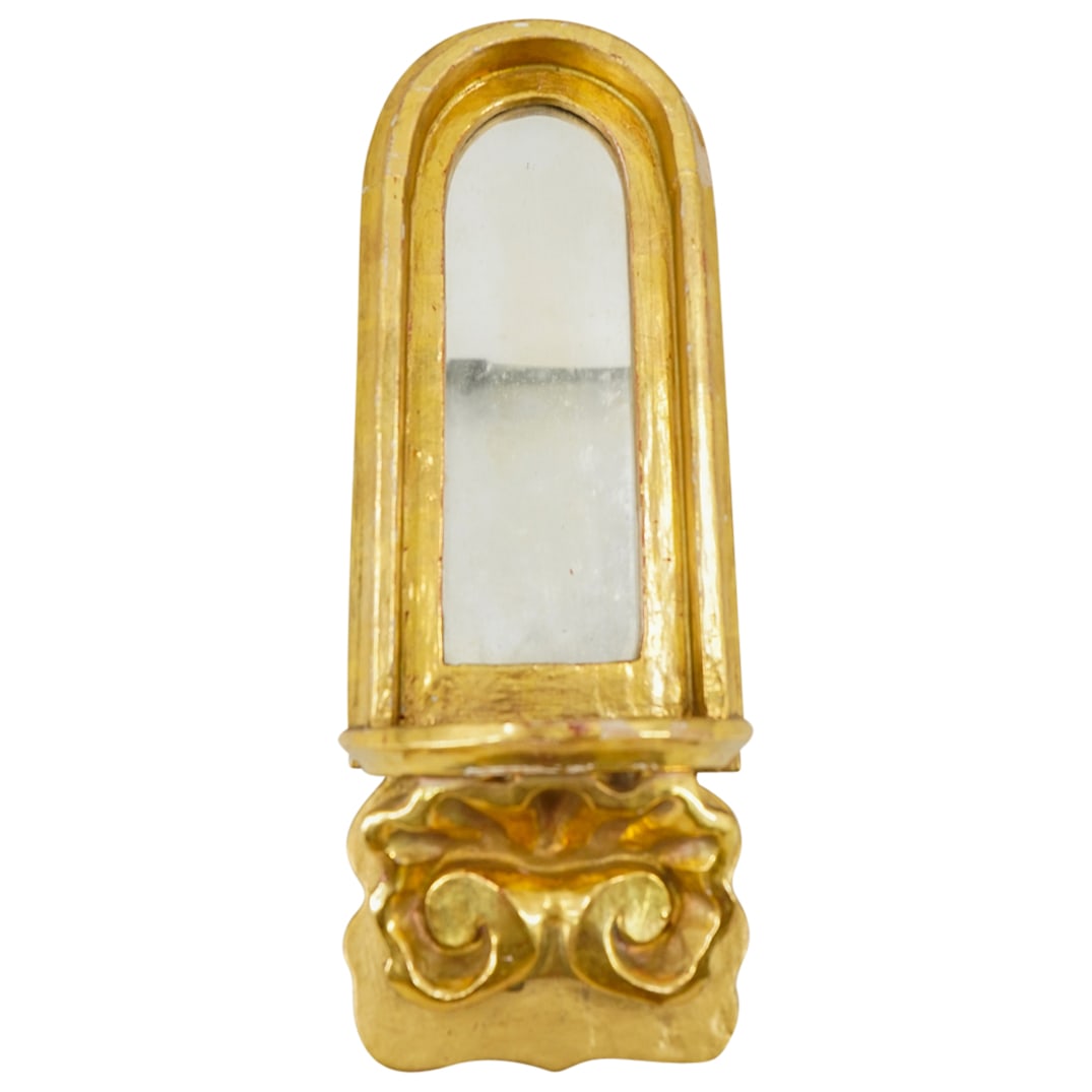 Gilt Wood Carved Mirrored Sconce (1 of 6)