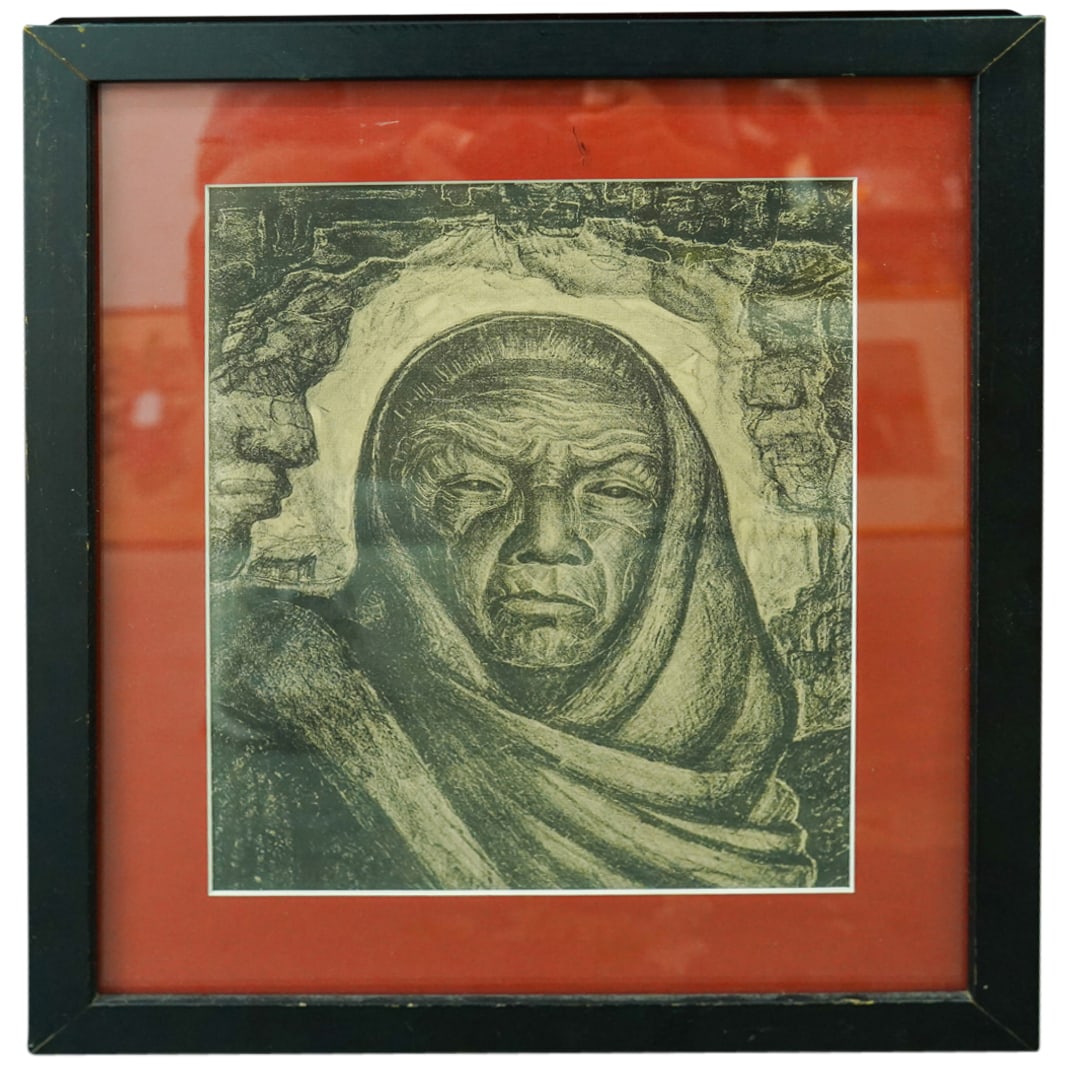 Herman Rednick (American, 1902-1995) Aztec Indian" Lithograph (1 of 5)