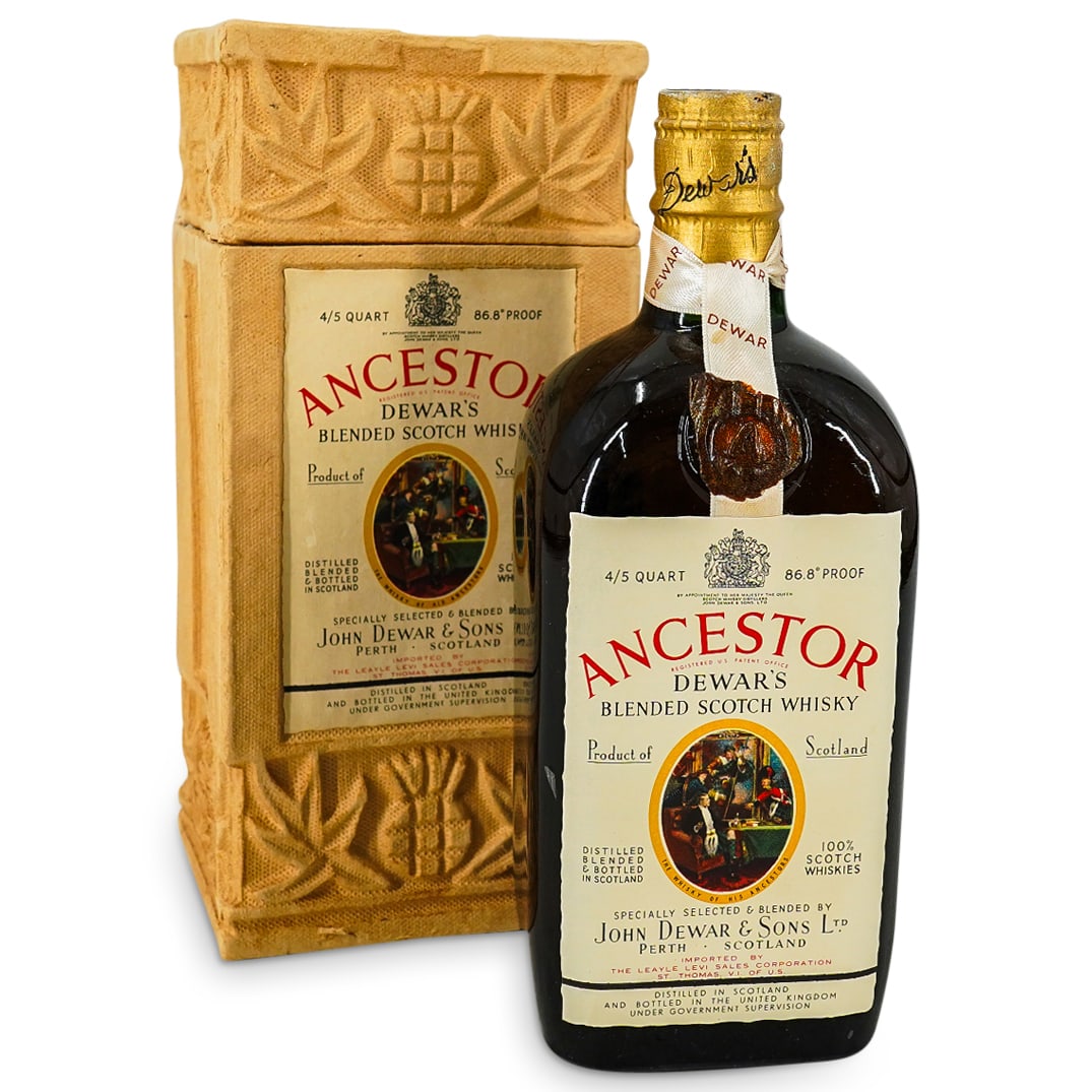 1950s Dewar's Ancestor Scotch Whiskey W/ Original Box (1 of 9)