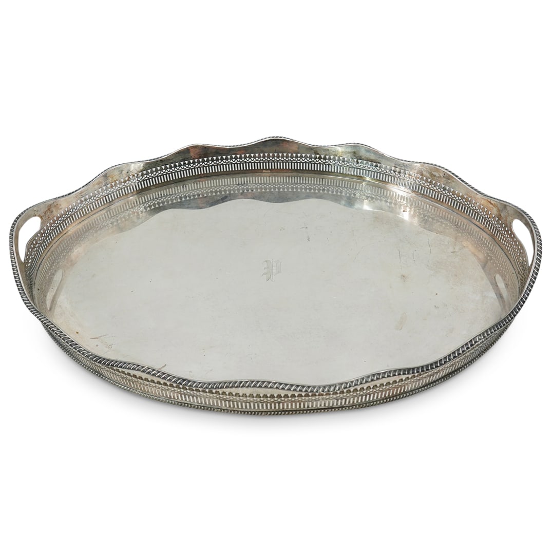 English Silver Plate Oval Serving Tray (1 of 12)