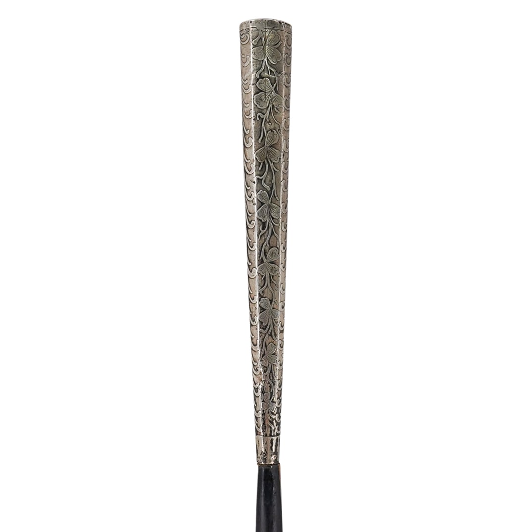 Art Nouveau European Sterling Silver Handled Cane (1 of 6)