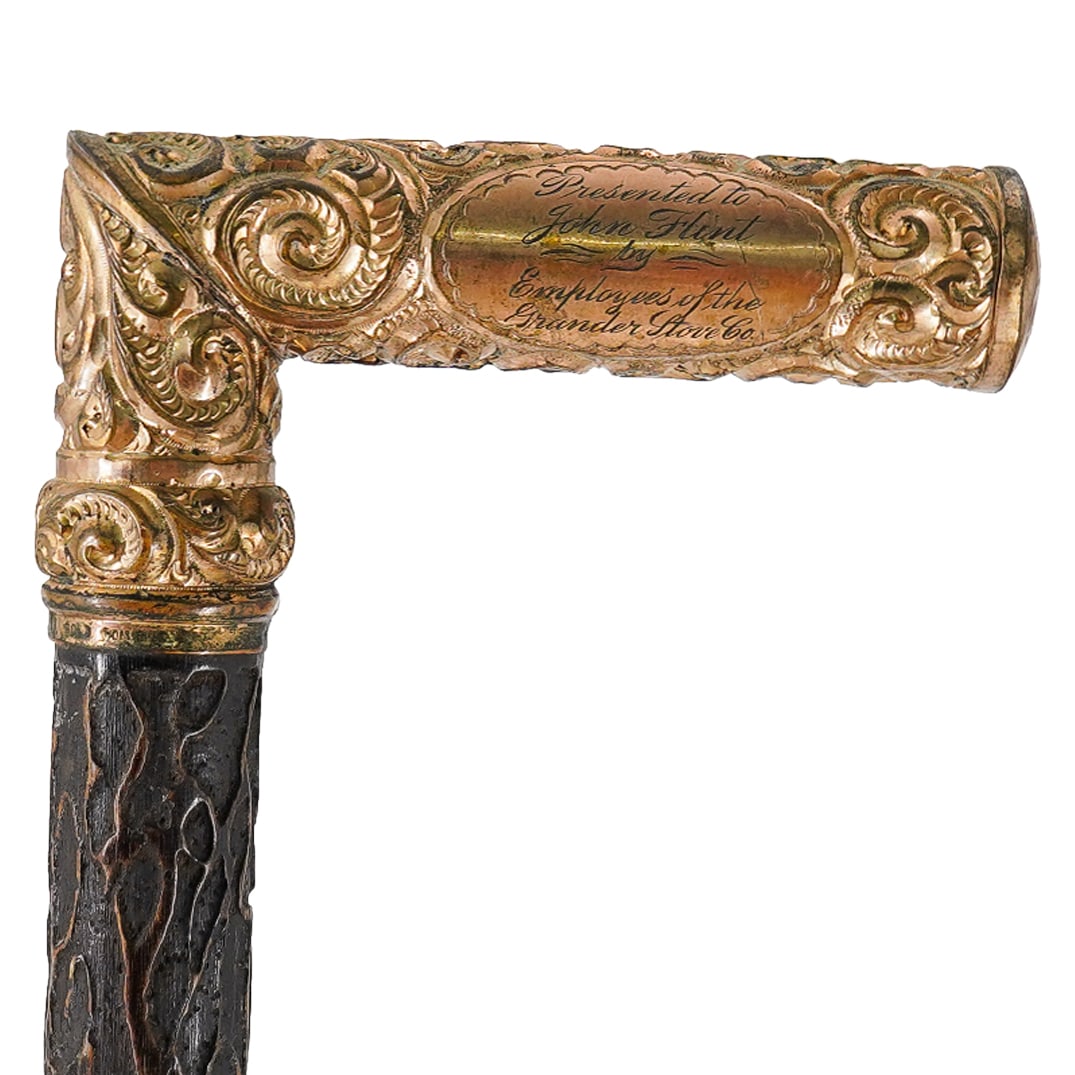 Antique Gold Plated Handled Presentation Cane (1 of 6)