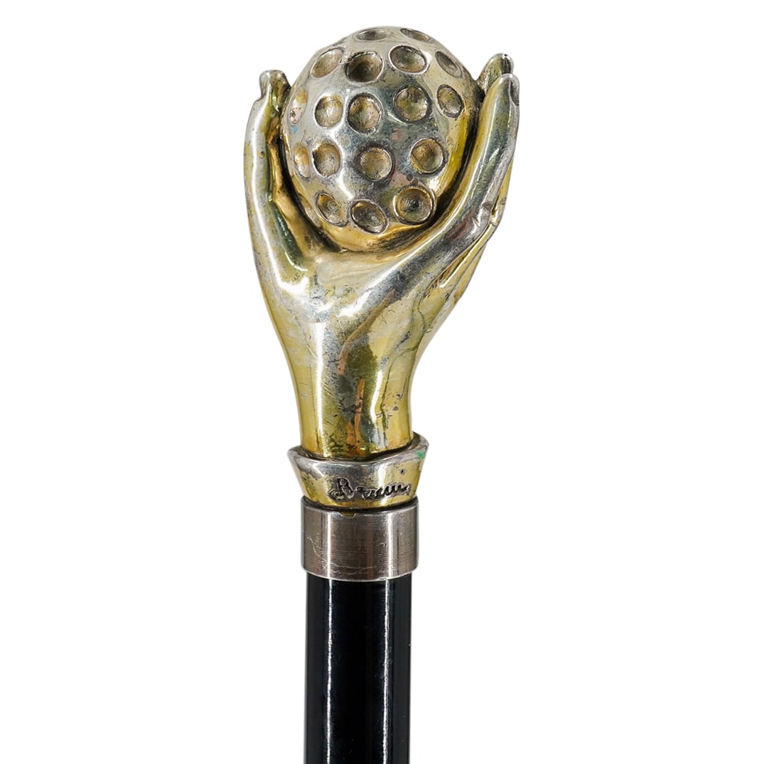 Signed Silver Overlay Gold Cane (1 of 5)