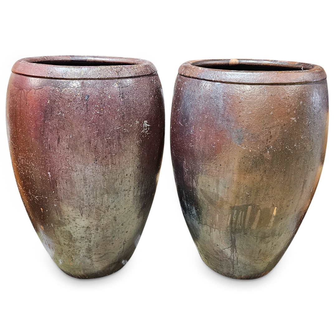 Pair of Monumental Terracotta Jar Planters (1 of 6)