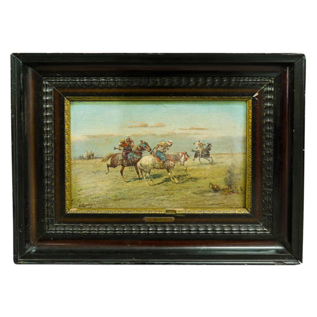 Louis Berton (French, XIX-XX) Orientalist Scene Oil On Canvas (1 of 6)