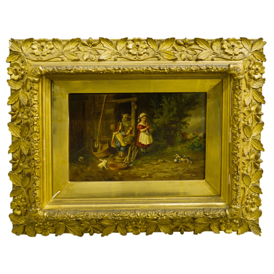 George Forster (American, 1817–1896) Farm Children Oil On Canvas (1 of 7)