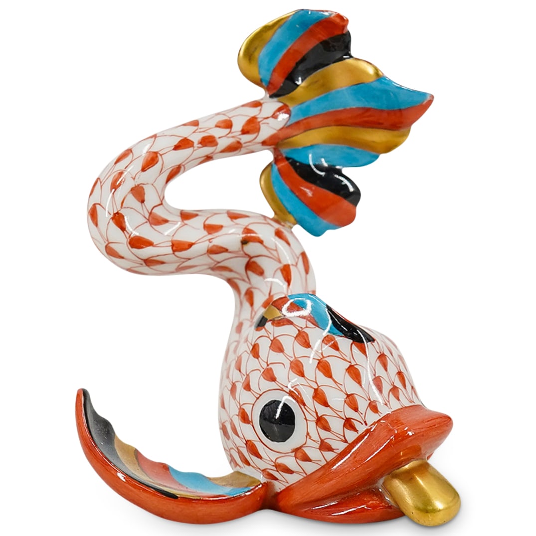 Herend Porcelain Small "Koi Fish" Rust Fishnet Figurine (1 of 4)