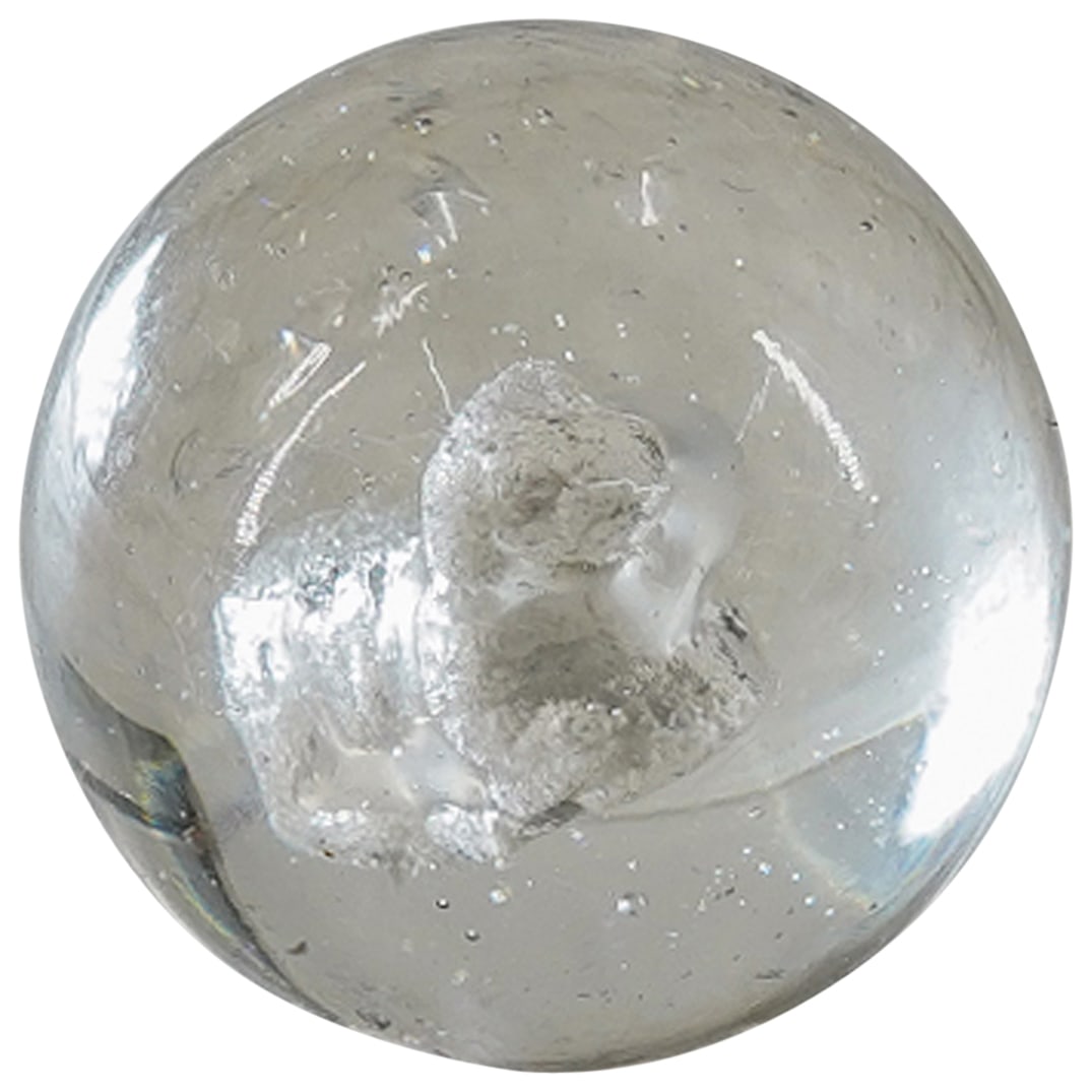 Rare Antique German Art Glass Sulphide Marble W/ Dog (1 of 2)