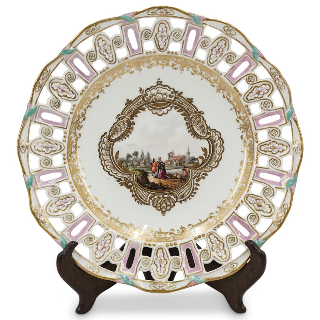 Antique Meissen Porcelain Plate W/ Reticulated Lip (1 of 3)