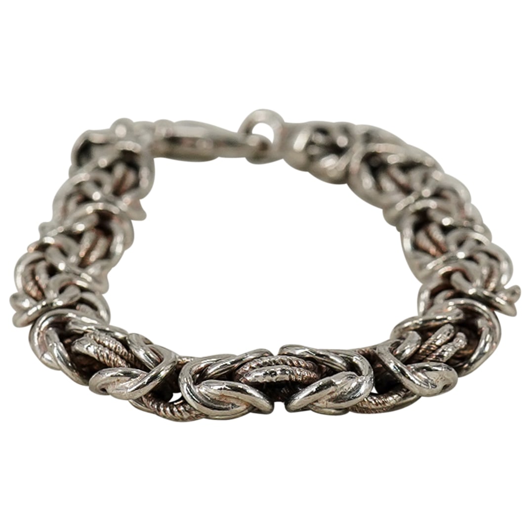 Italian Milor Sterling Silver Byzantine Woven Chain Bracelet (1 of 7)