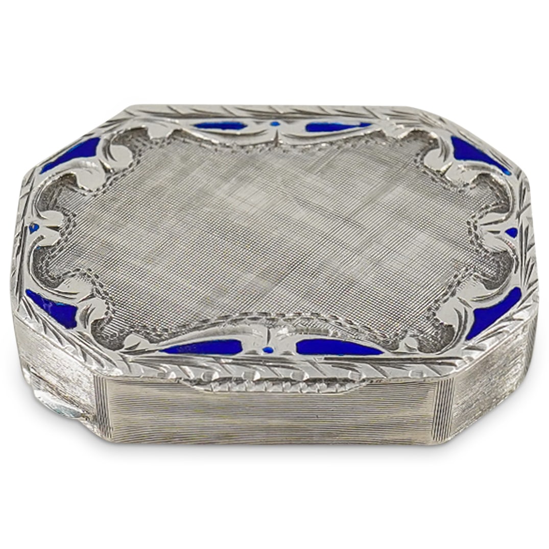 Italian Sterling Silver Hinged Pill Box (1 of 9)