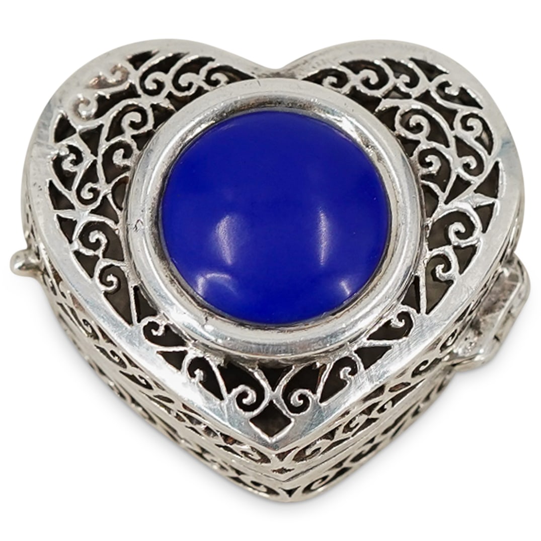 Sterling Silver Heart-Shaped Pill Box (1 of 5)