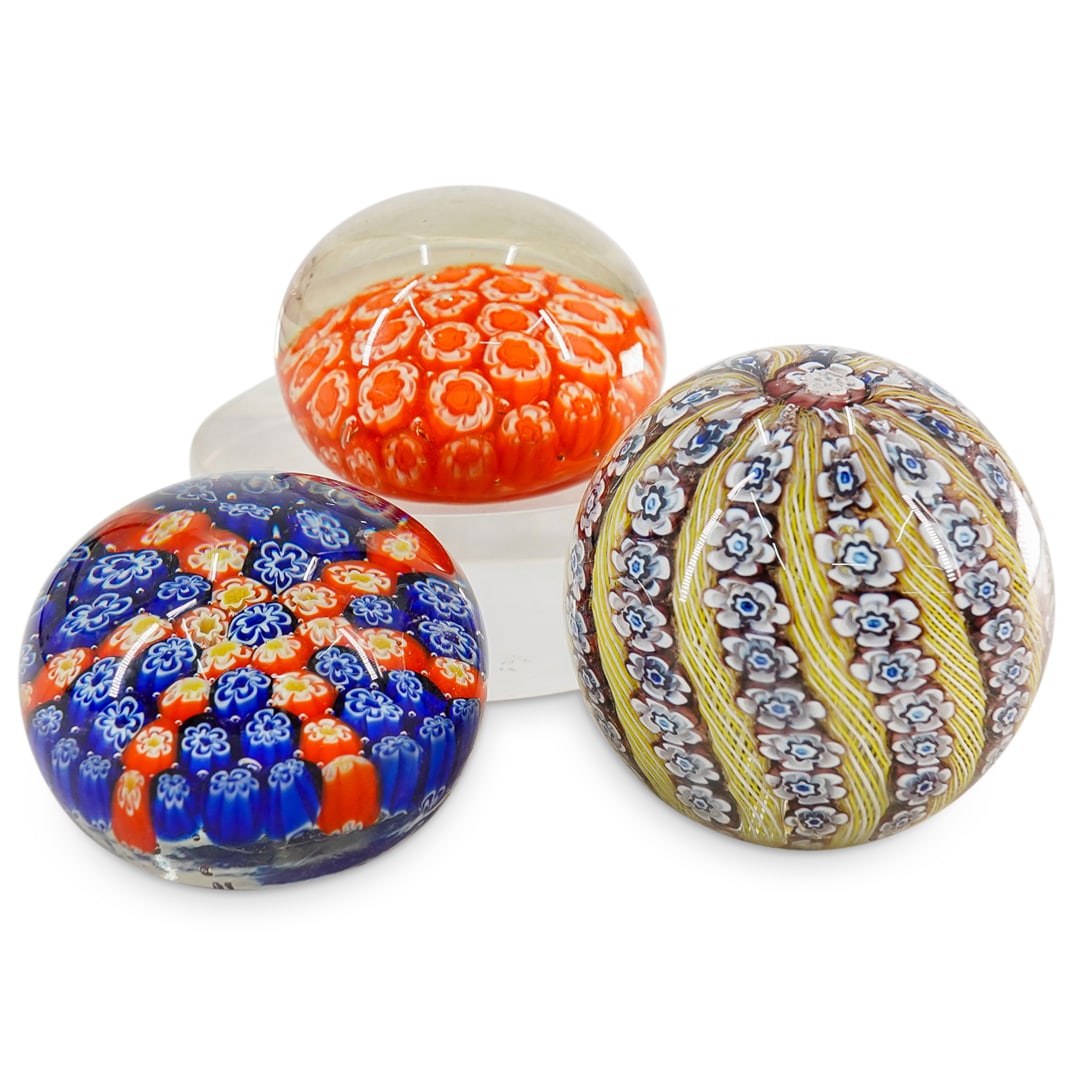 (3Pc) Glass Paperweight Collection (1 of 9)