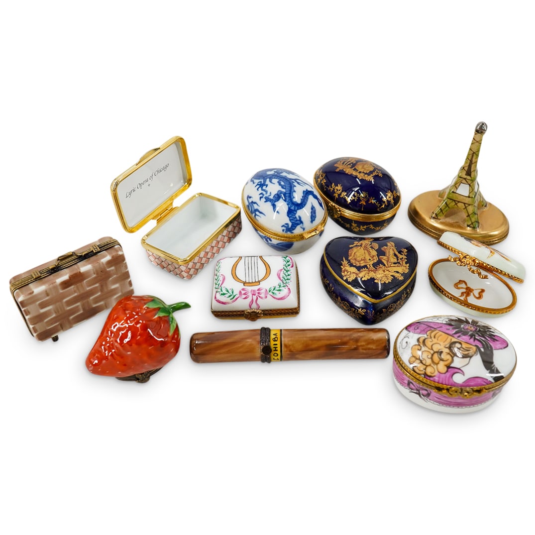 (11Pc) Limoges Porcelain & Assorted Pill Box Collection (1 of 20)