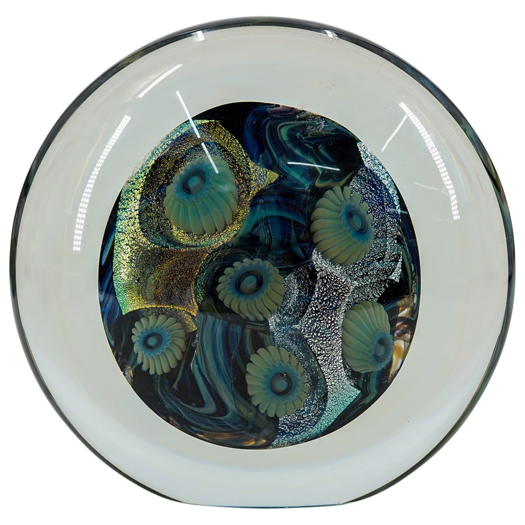 Signed Eckhart Large Spherical Art Glass Paperweight (1 of 5)