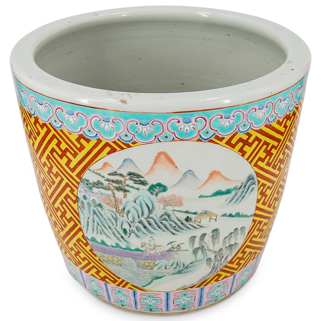 Large Chinese Famille Jaune Porcelain Planter (1 of 11)