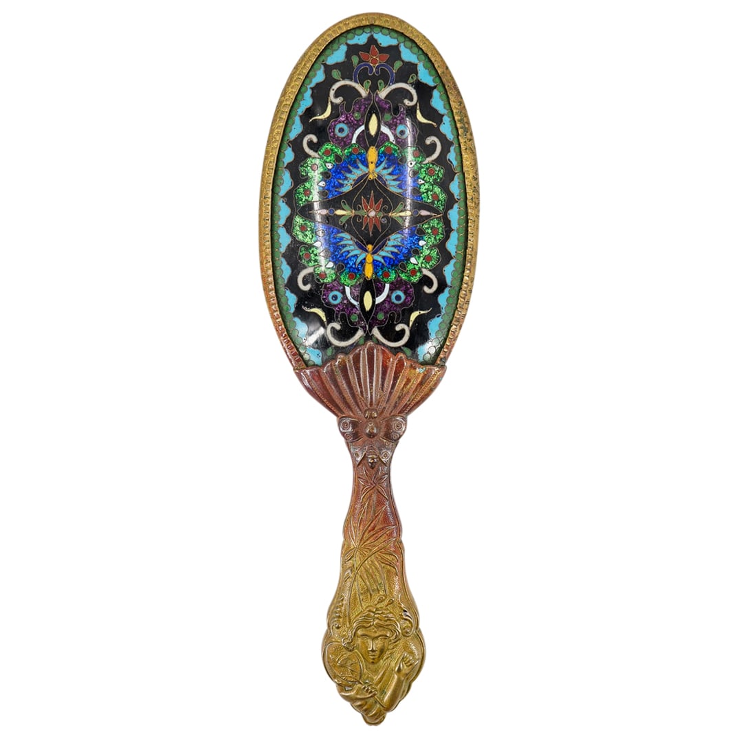 Japanese Art Nouveau Cloisonne Hairbrush (1 of 7)