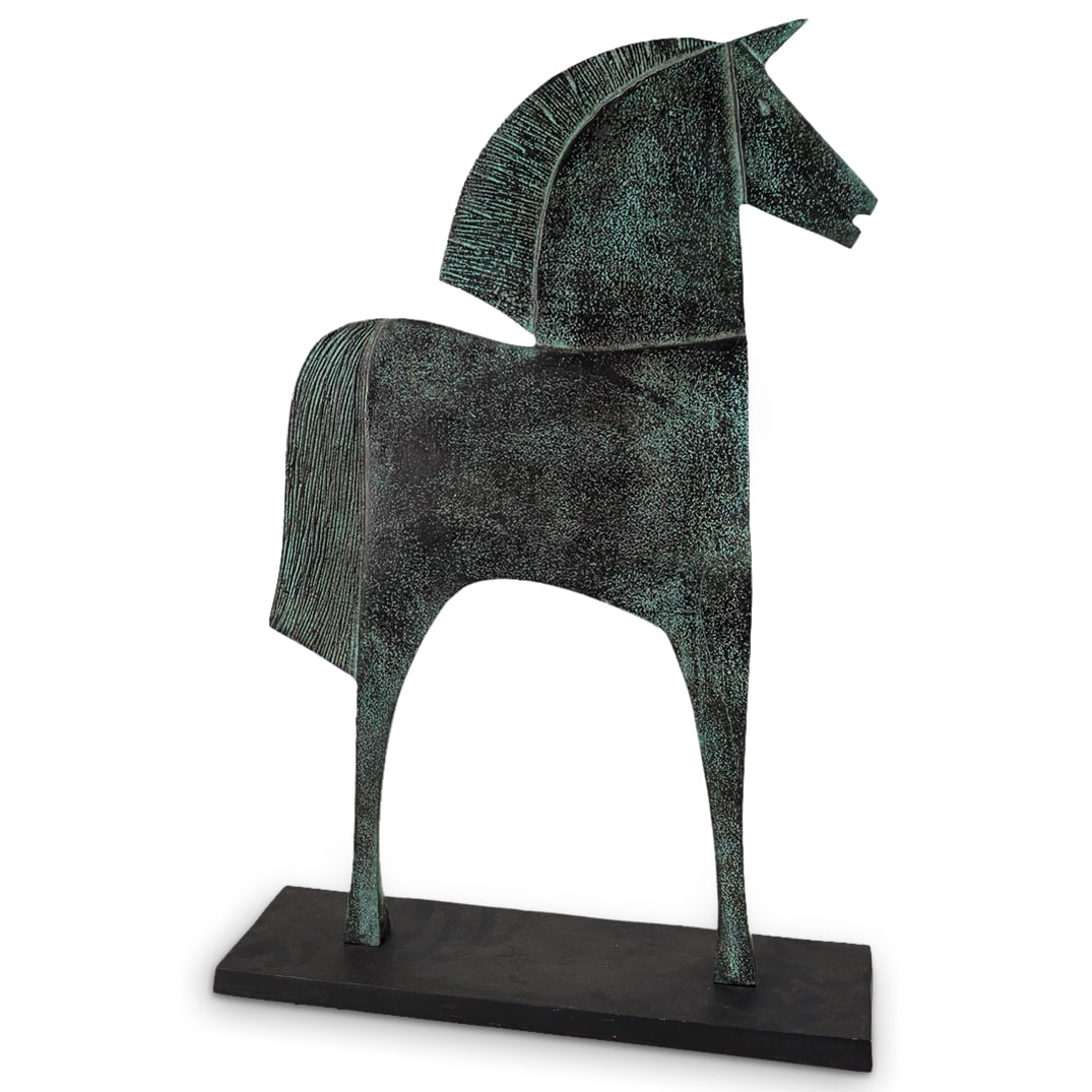 Verdigris "Kyros" Etruscan Horse Sculpture (1 of 9)