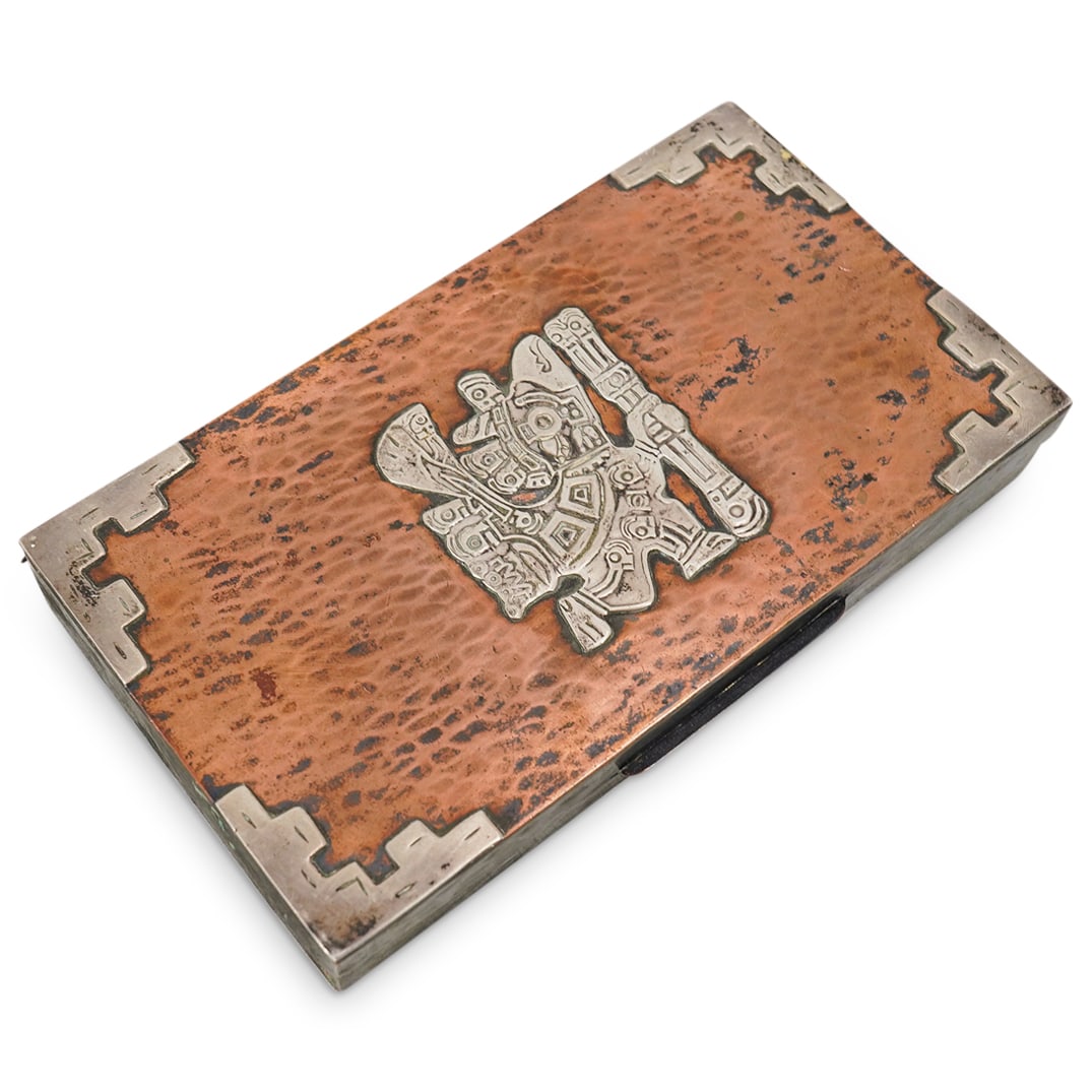 Vichy Peruvian Hand-Hammered Copper & Sterling Silver Cigar Box (1 of 5)