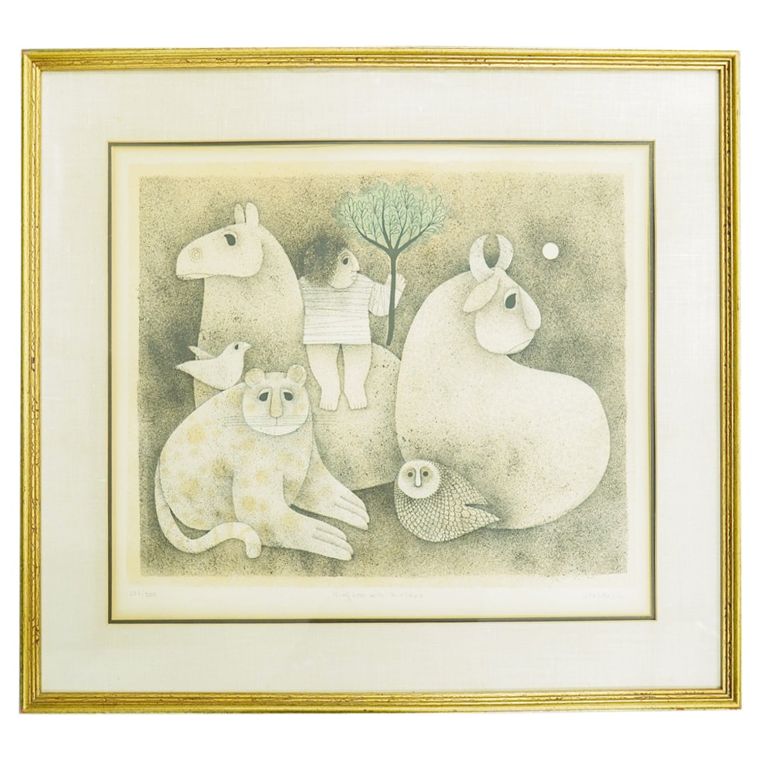 Carol Jablonsky (American, 1939-1992) 'Kingdom With Minerva' L.E. Serigraph (1 of 9)