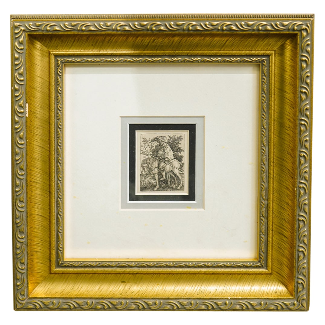 Barthel Beham (German, 1502–1540) "Halberdier On Horseback" Engraving (1 of 4)