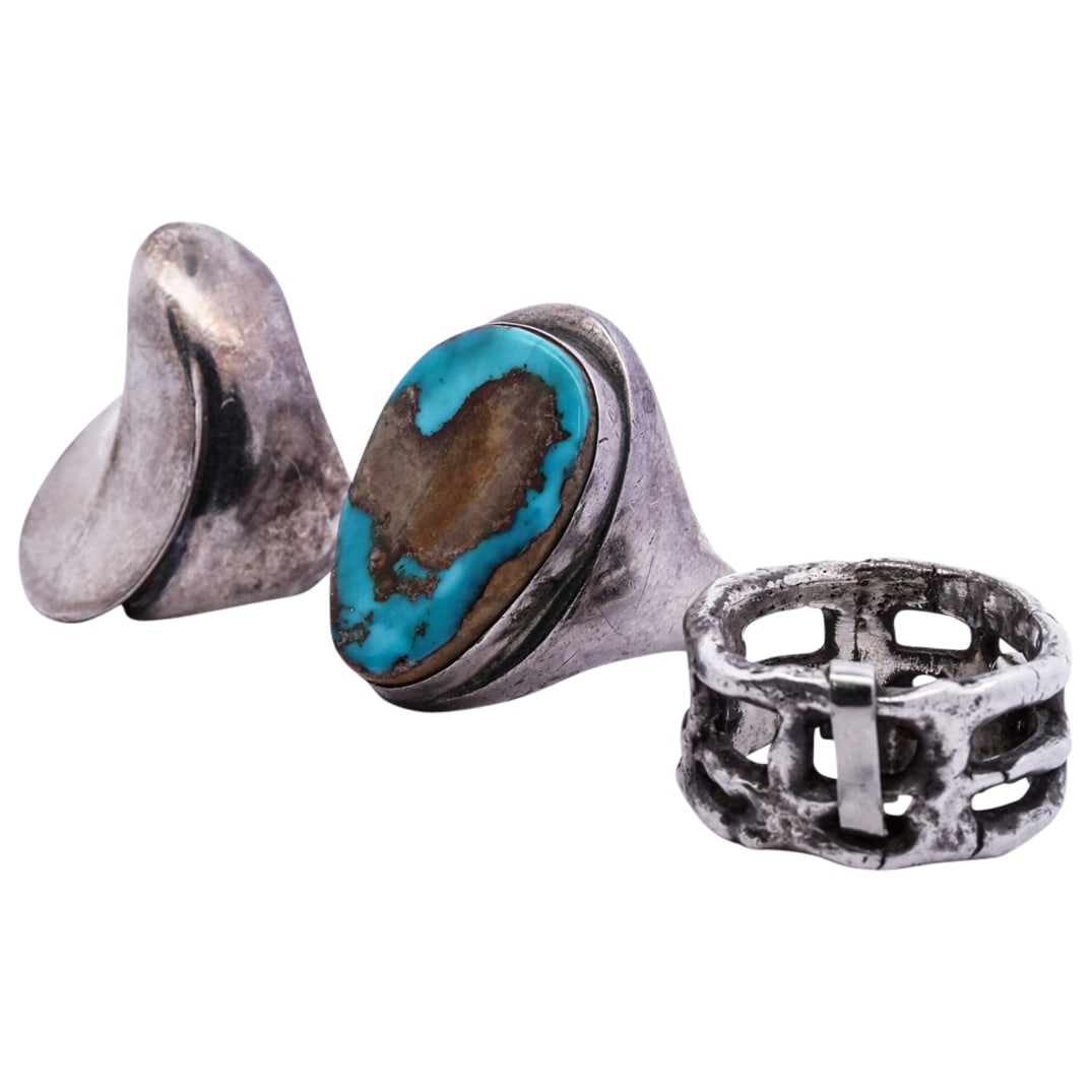 (3 Pc) Vintage Sterling Silver Rings (1 of 6)