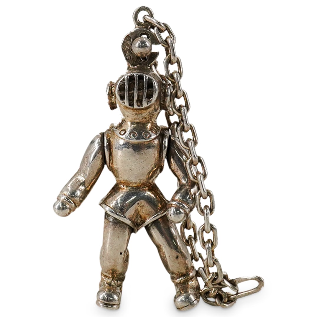 French Sterling Silver Deep Sea Diver Pendant (1 of 5)
