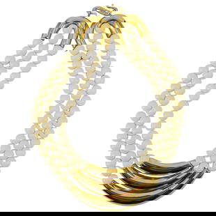 Vintage Alexis Kirk Gold Tone Metal White Beaded Necklace: DESCRIPTION: Vintage Alexis Kirk three-strings necklace with white rounded beads and gold tone metal. Marked with Alexis Kirk hallmark. Alexis Kirk (American, 1936) was an American jewelry designer wh