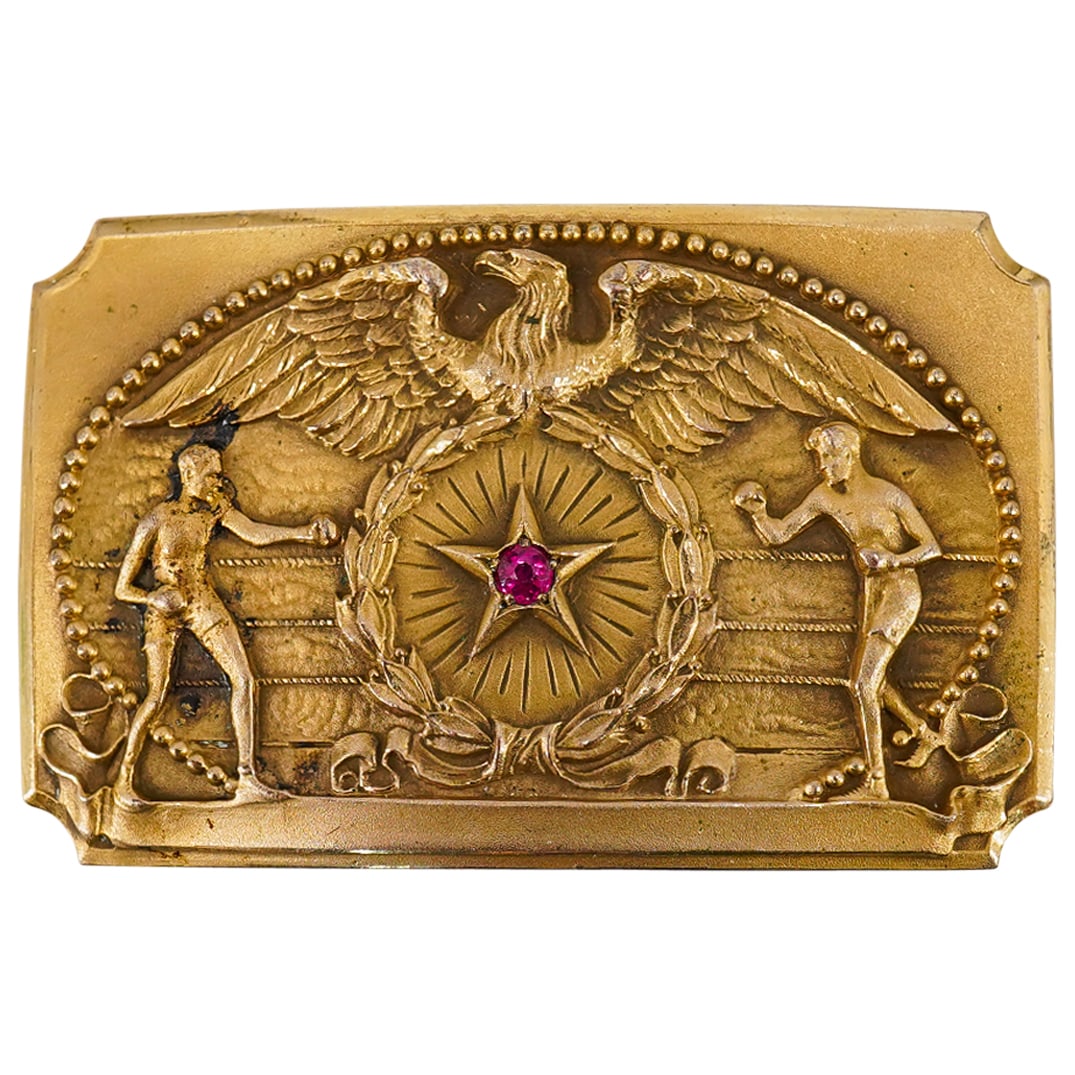Art Deco 1920s Gilt Brass Belt Buckle (1 of 5)