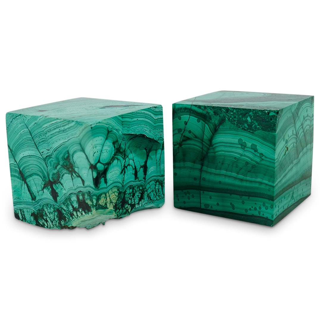 (2pc) Malachite Stone Specimen Cubes (1 of 9)