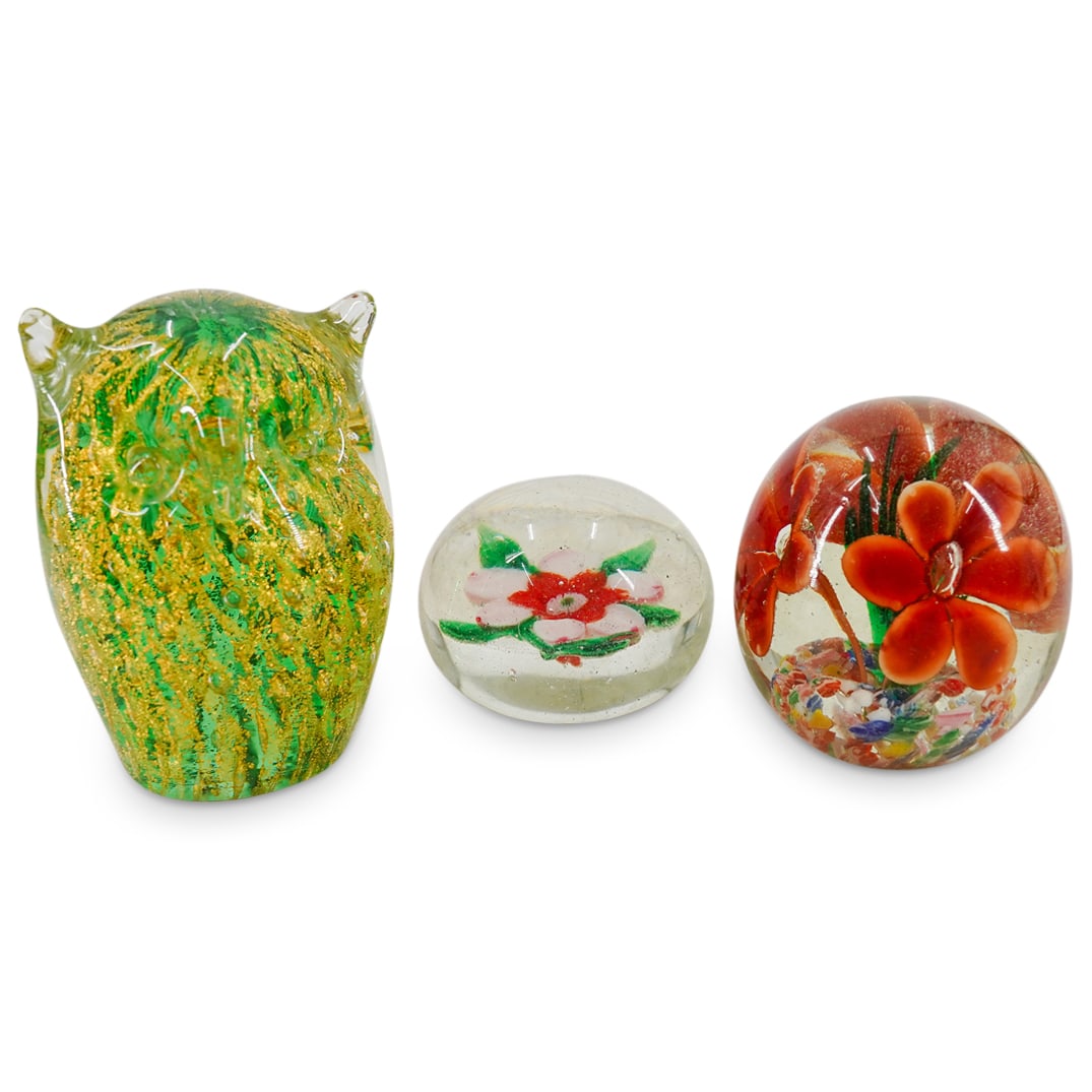 (3pc) Murano Glass Paperweights (1 of 13)