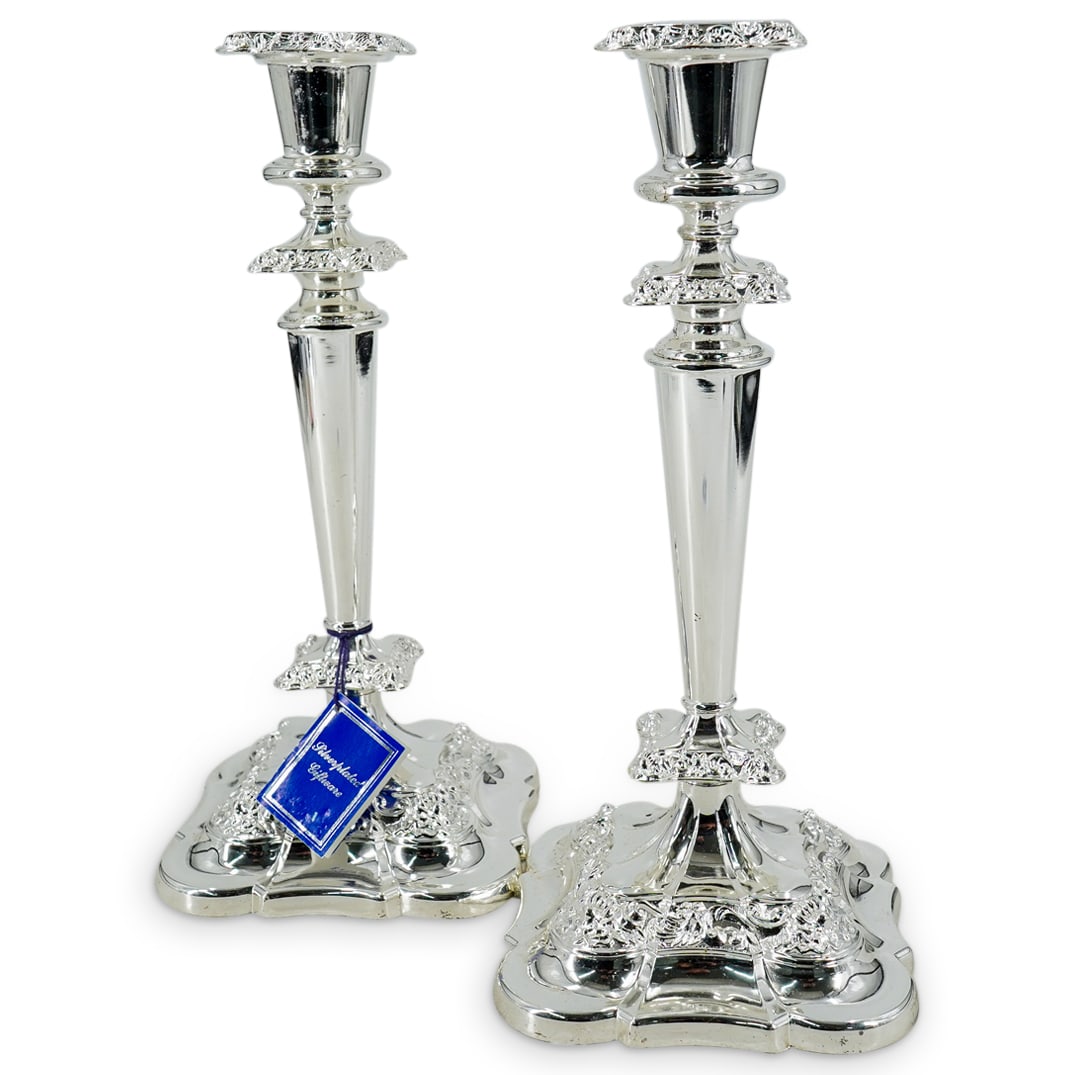 Pair of Silver-plated Candlesticks (1 of 9)