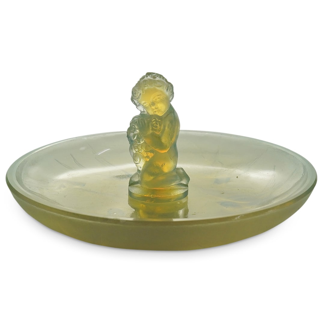 (2Pc) Sabino Opalescent Glass Dish & Figurine (1 of 9)