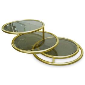 Milo Baughman Circular Swivel Coffee Table