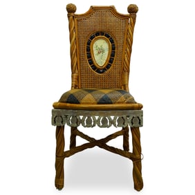 MacKenzie Childs Wicker Side Chair