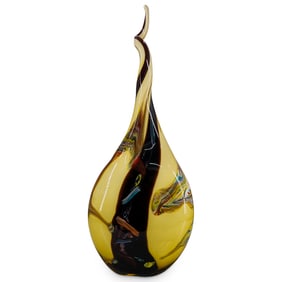 Unusual Murano Glass Swirled Neck Vase