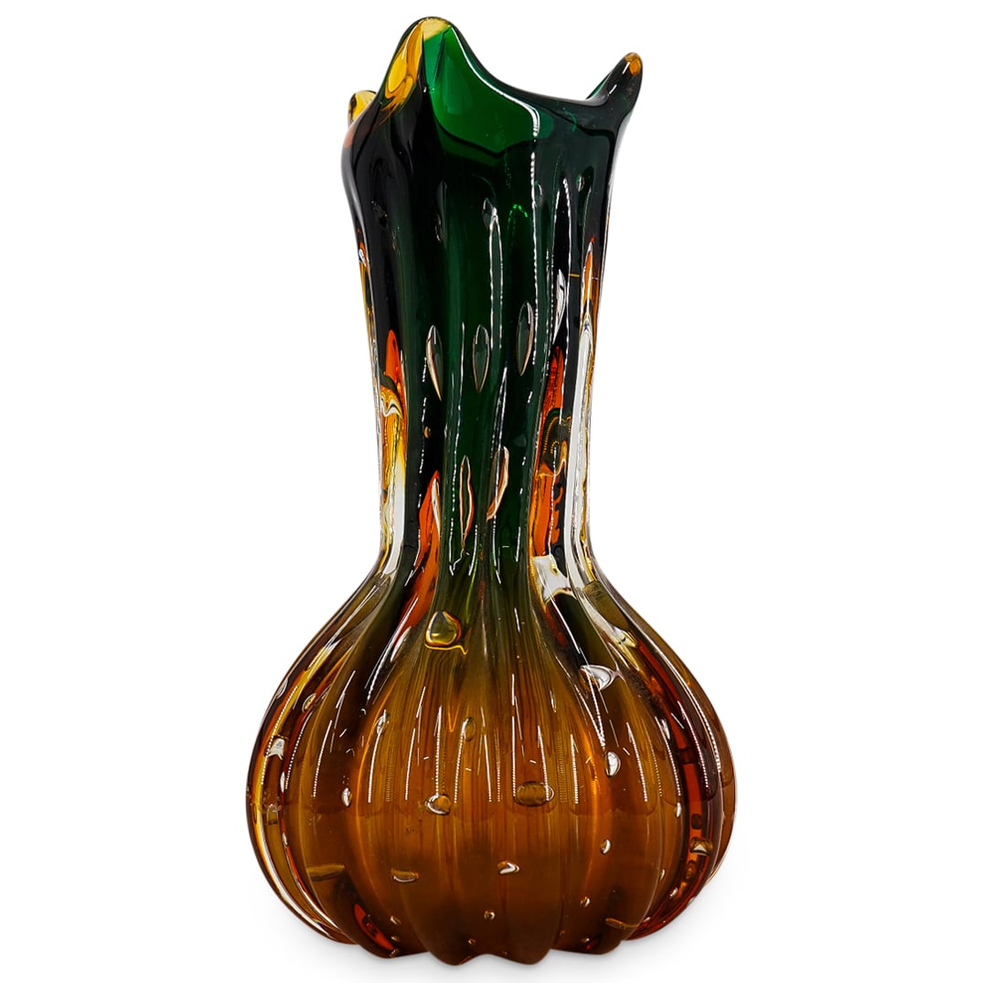 Barovier & Toso Ribbed Murano Glass Vase (1 of 5)