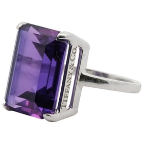 Tiffany & Co. Sterling Silver Amethyst Cocktail Ring