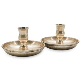 Pair Of Early 19th Century 875 Silver Candlesticks