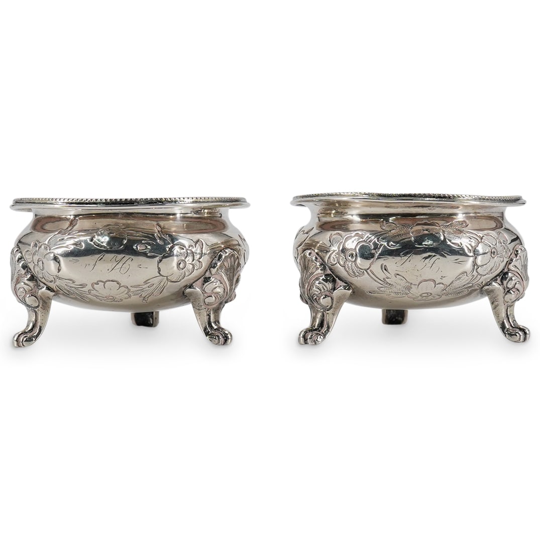 Pair Of Continental Sterling Silver Repousse Salt Cellars (1 of 6)