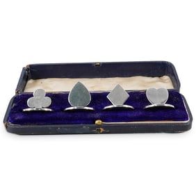 (4 Pc) Charles & George Asprey Sterling Silver Place Card Holders