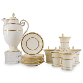 (15 Pc) Tiffany Co. Mintons Porcelain Hot Chocolate Set