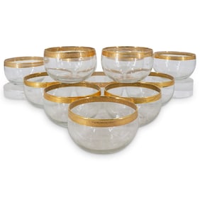 (12 Pc) Moser Gilt Engraved Glass Bowls
