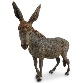 Franz Bergman Austrian cold Painted Bronze Donkey