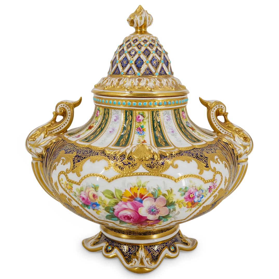 Antique Royal Doulton Hand Painted Lidded Porcelain Urn (1 of 8)