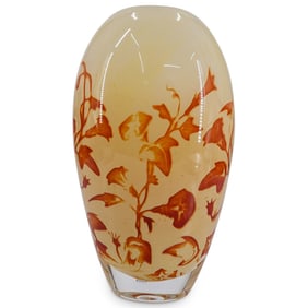 Kosta Boda by Olle Brozen Floral Glass Vase